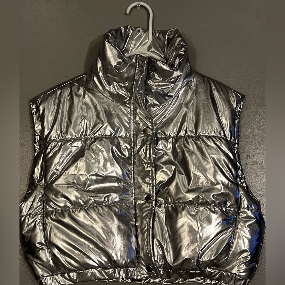 Metallic Silver Vest